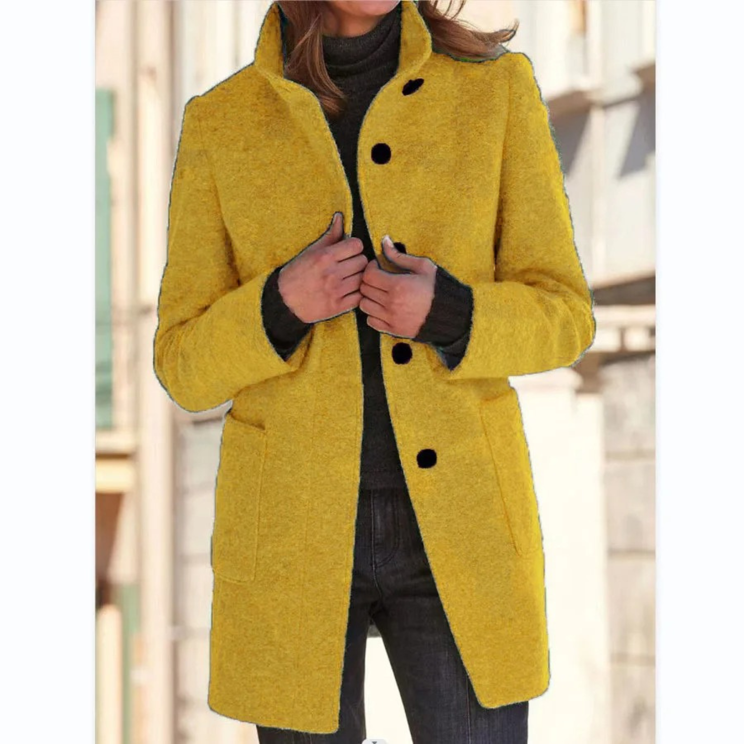 Women's Windproof Winter Coat with Stand-Up Collar 1