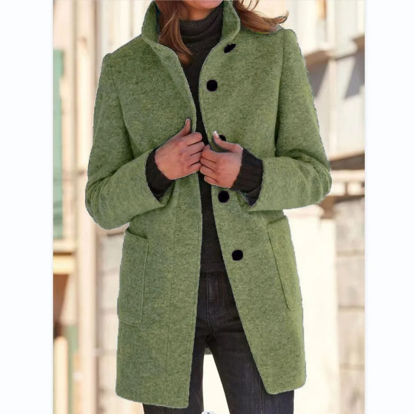 Women's Windproof Winter Coat with Stand-Up Collar 2