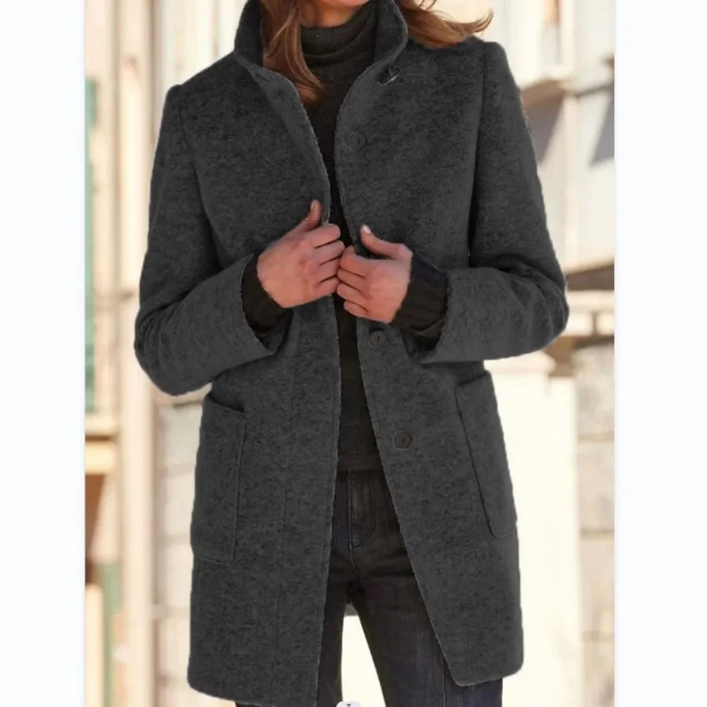 Women's Windproof Winter Coat with Stand-Up Collar 3
