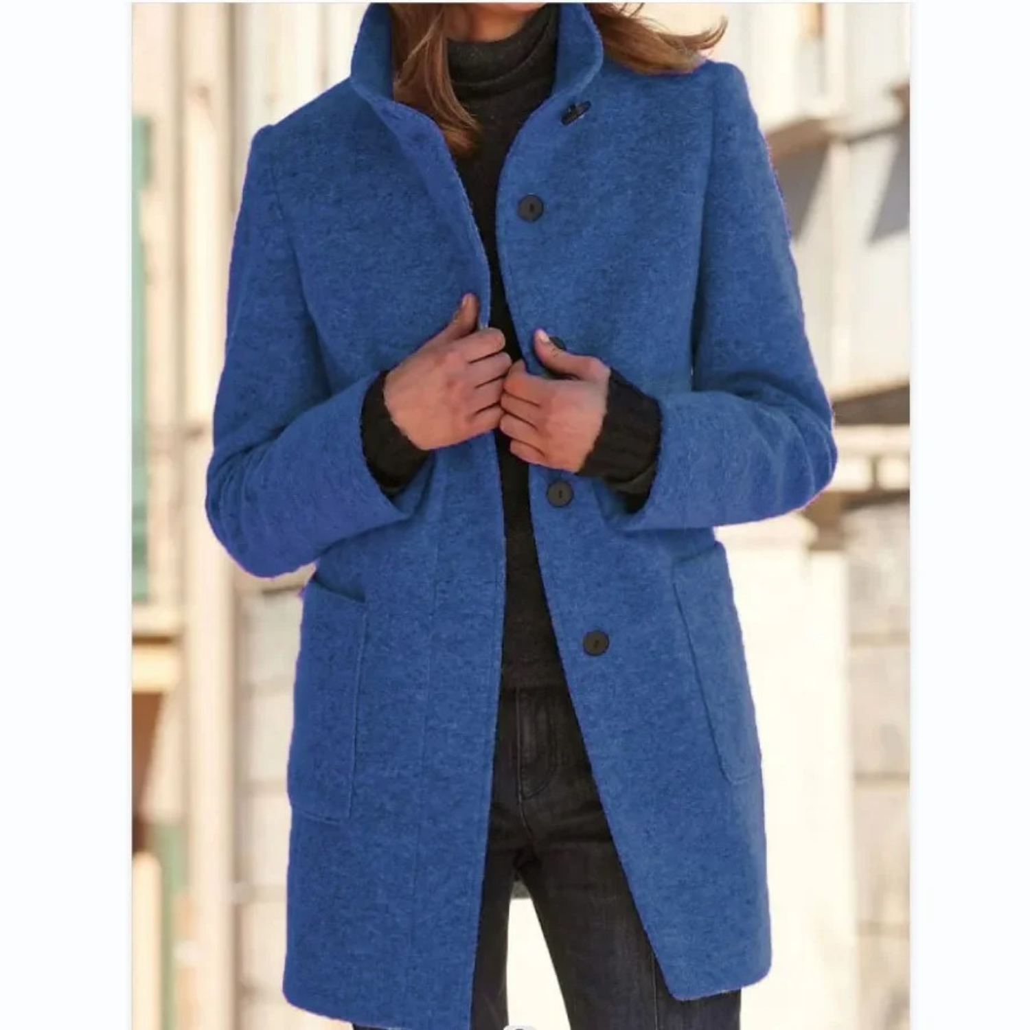 Women's Windproof Winter Coat with Stand-Up Collar 6