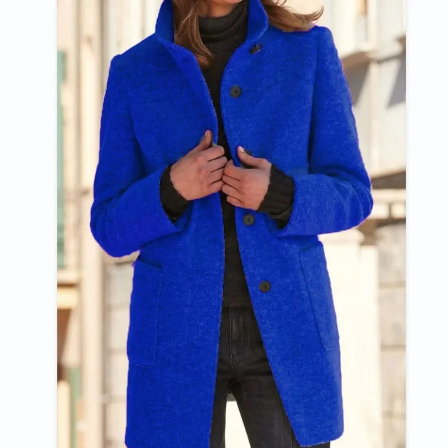 Women's Windproof Winter Coat with Stand-Up Collar 7