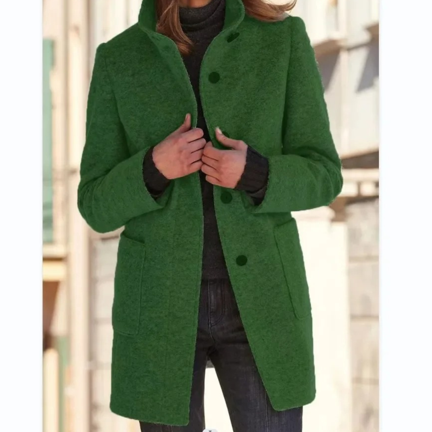 Women's Windproof Winter Coat with Stand-Up Collar 8