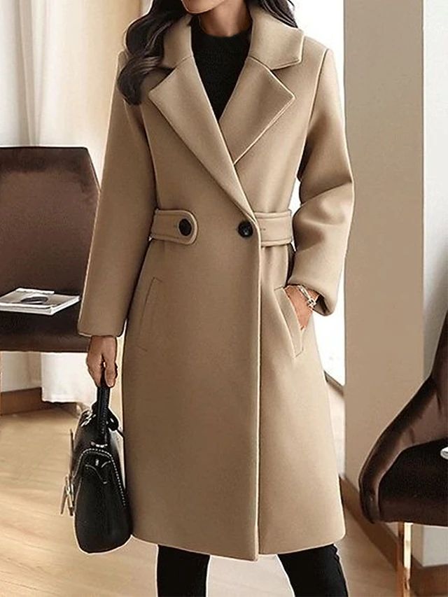 Women's Woolen Belted Winter Coat 0