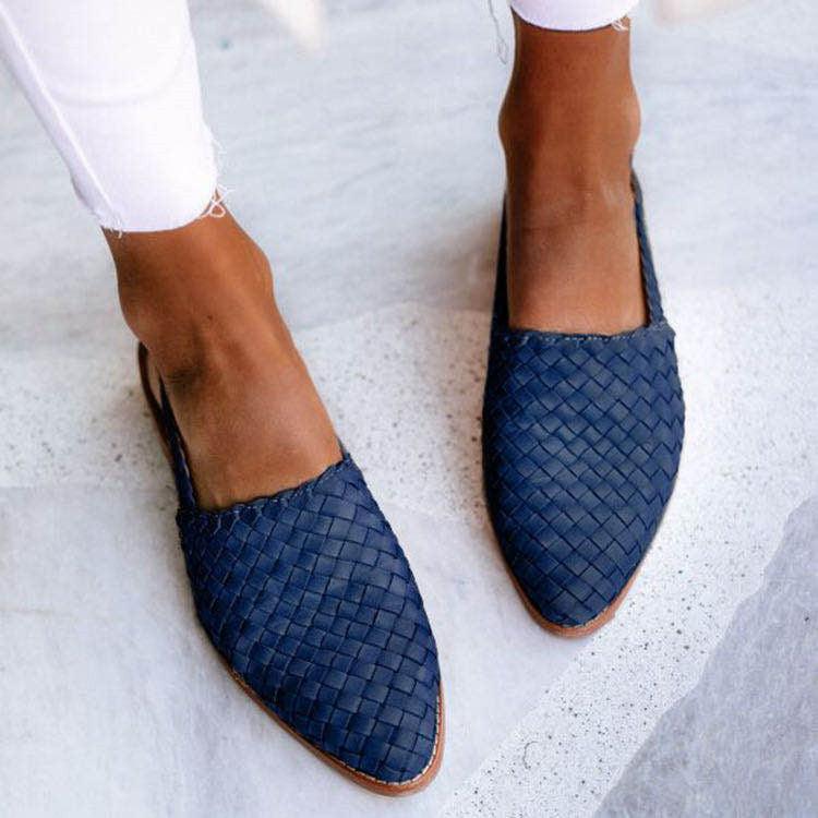 Women's Woven Leather Flats 3