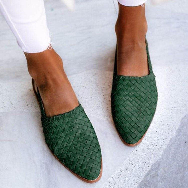 Women's Woven Leather Flats 4