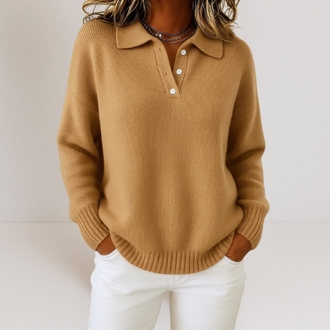 Women's Knit Button-Up Sweater Relaxed Fit