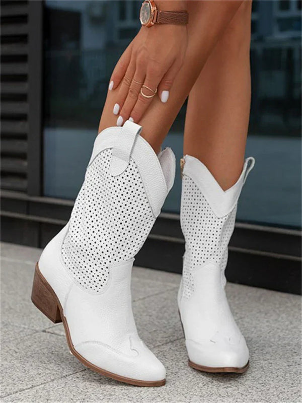 Bottes Femme Cuir Cowboy Élégantes-1