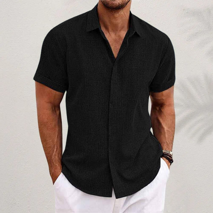 Gabriel | Short-Sleeve Cotton-Linen Shirt