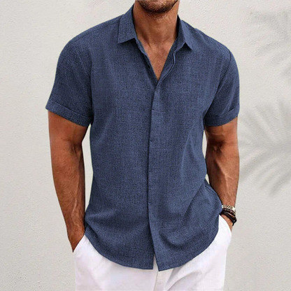 Gabriel | Short-Sleeve Cotton-Linen Shirt