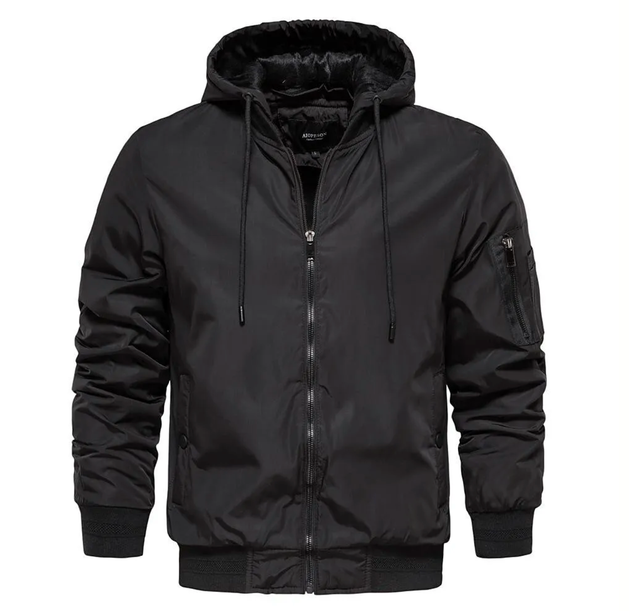 Men's Bomber Jacket with Removable Hood 1