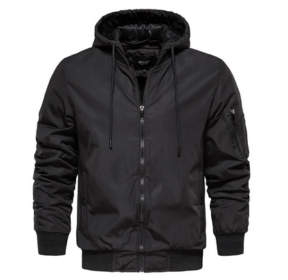 Men's Bomber Jacket with Removable Hood 1