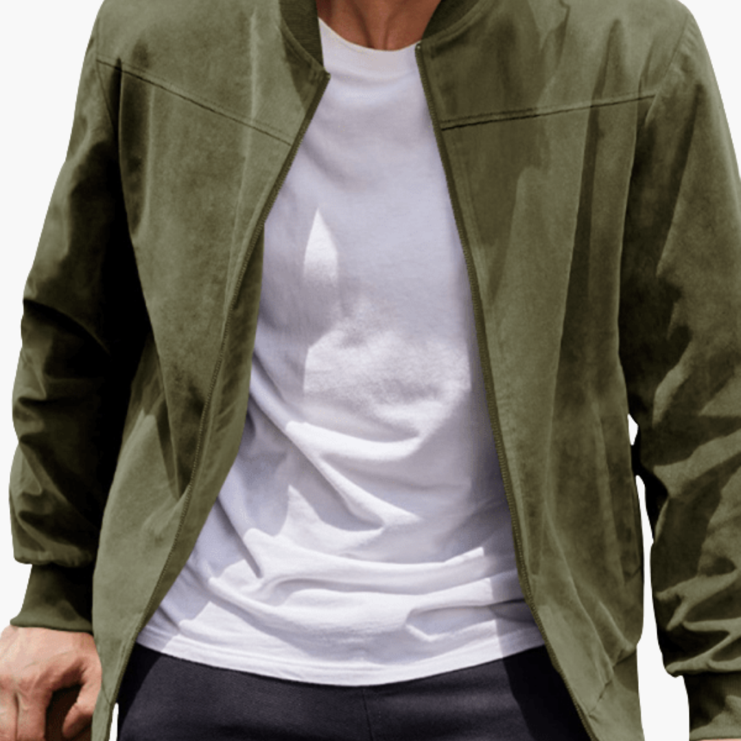 Men's Bomber Jacket with Zipper and Side Pockets 4
