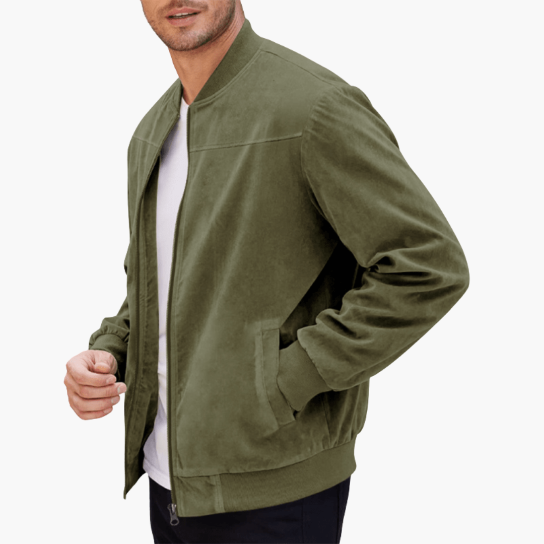 Men's Bomber Jacket with Zipper and Side Pockets 5