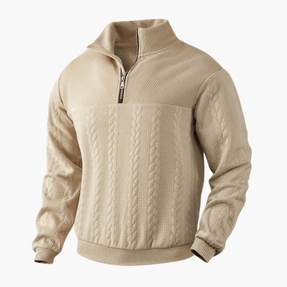 Men's Cable Knit Troyer Sweater 3