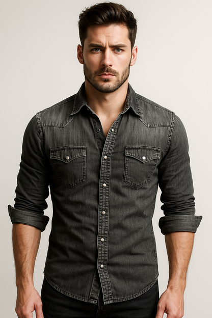 Men's Casual Denim Shirt 8