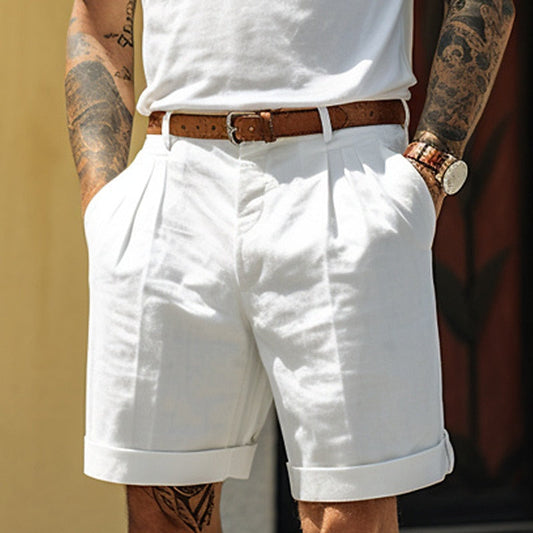 Men's Casual Linen Shorts 0