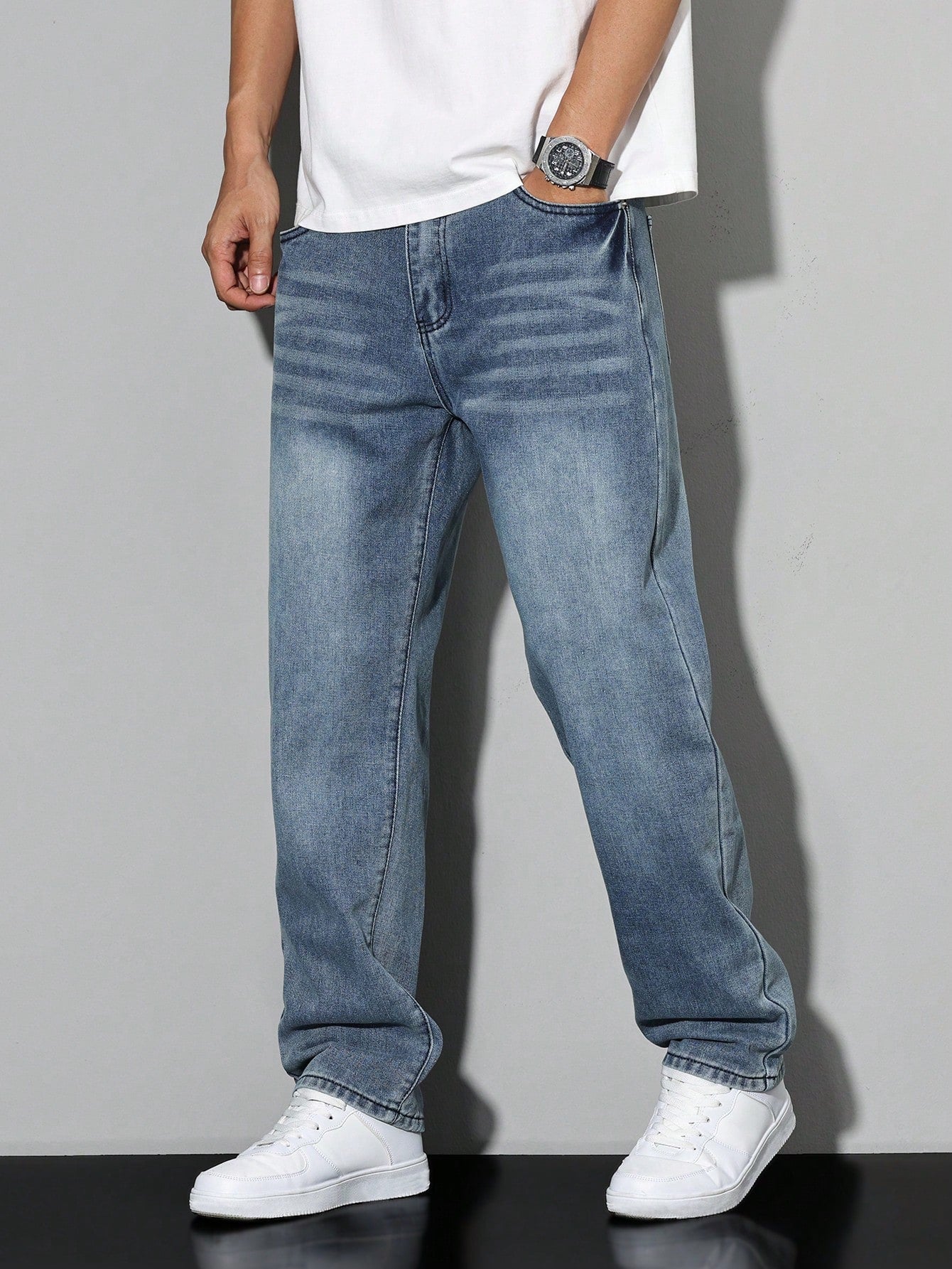 Men's Casual Straight Leg Jeans 5