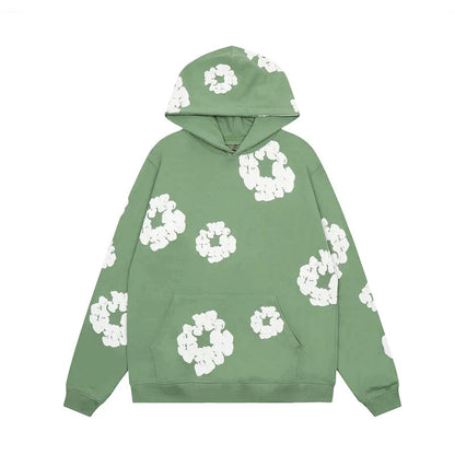 Men's Denim Hoodie with Floral Print 2