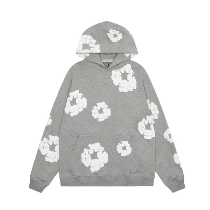 Men's Denim Hoodie with Floral Print 3