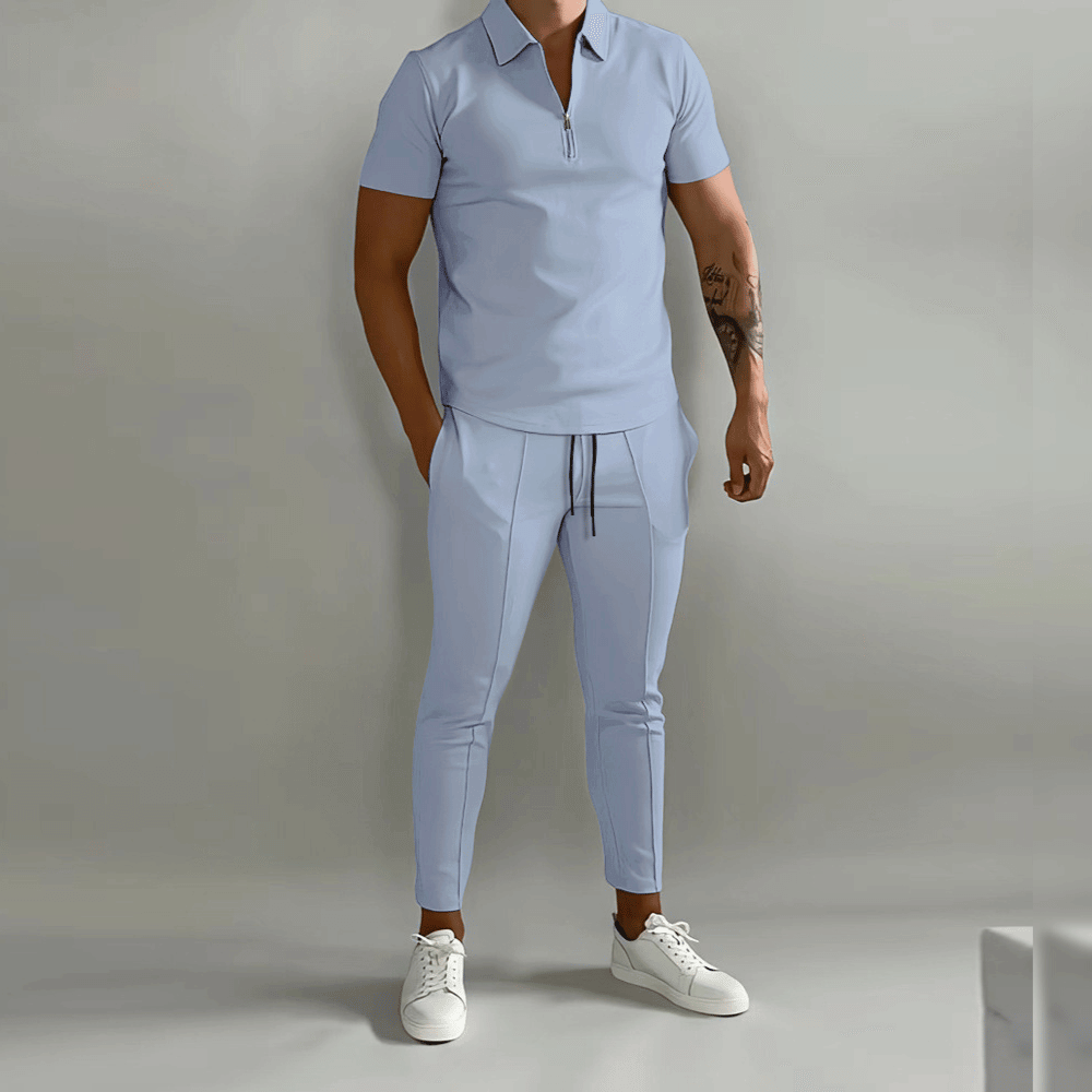 Men's Elegant Polo Shirt and Trouser Set 1