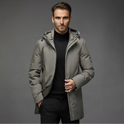 Men's Elegant Warm Winter Jacket with Hood 0