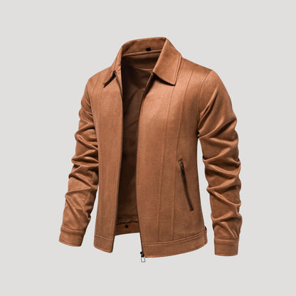 Men's Faux Suede Bomber Jacket 1