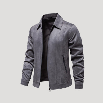 Men's Faux Suede Bomber Jacket 6