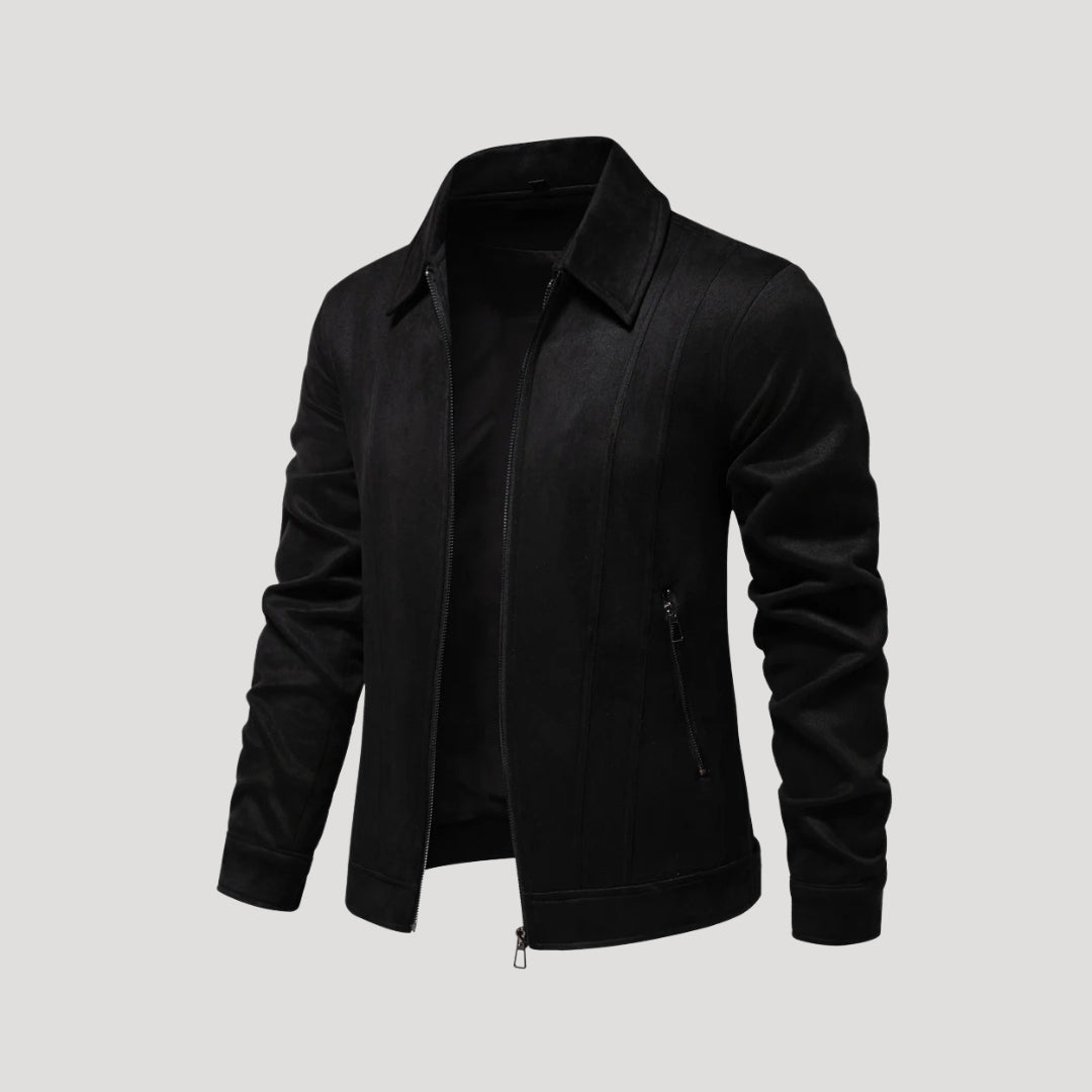 Men's Faux Suede Bomber Jacket 7