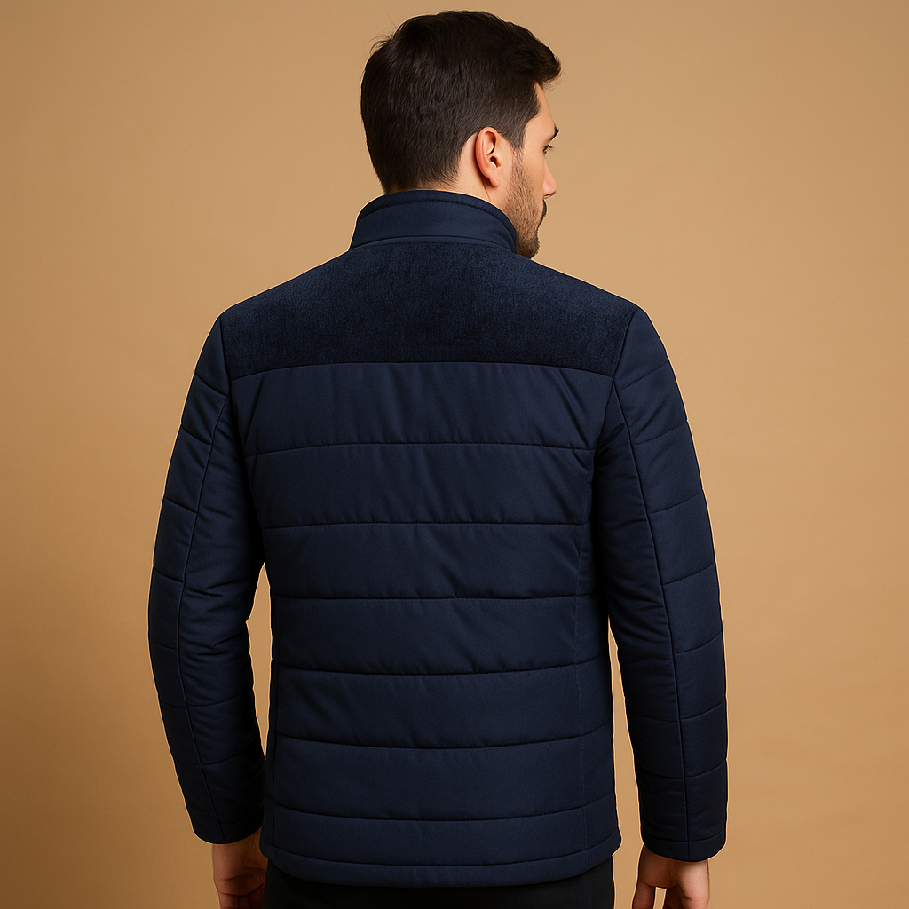 Men's Fleece Jacket with Raised Collar for Warmth and Comfort 1