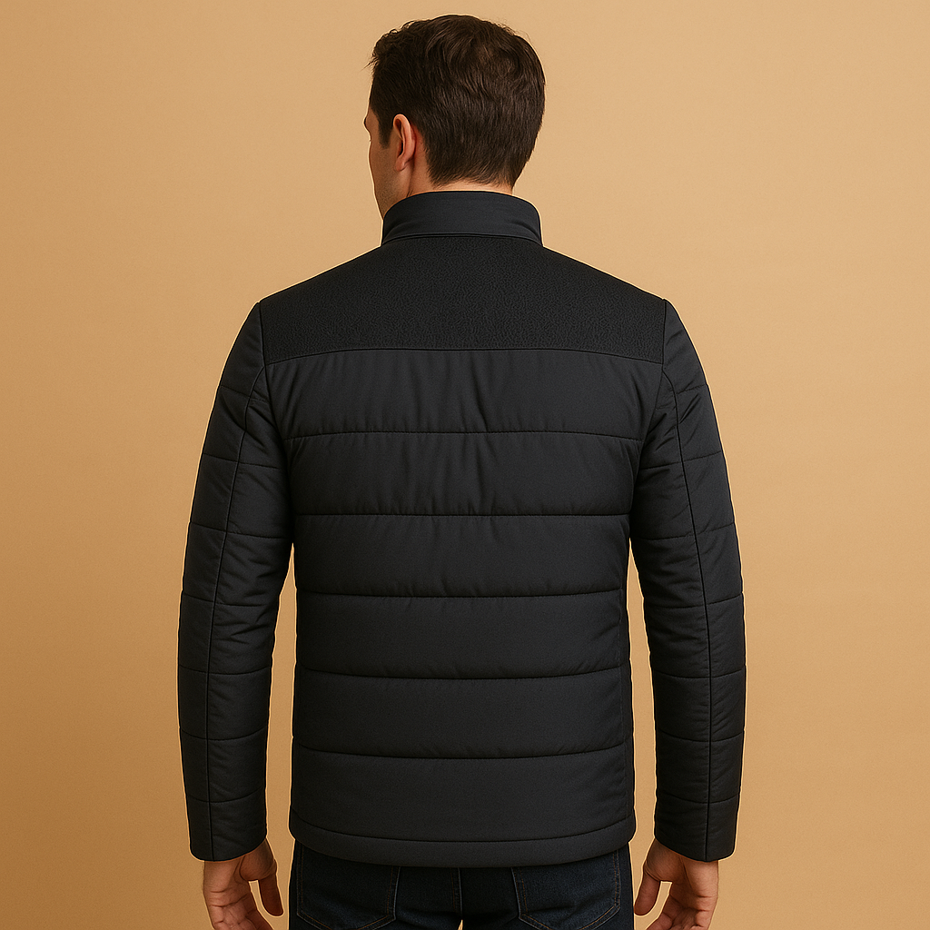 Men's Fleece Jacket with Raised Collar for Warmth and Comfort 3