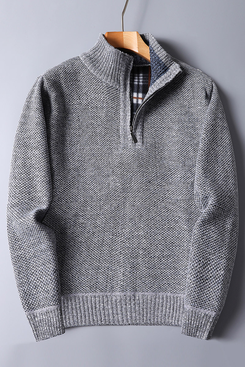 Men's Half Zip Sweater in Stylish Knit Fabric 1