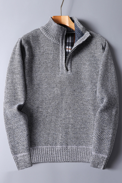 Men's Half Zip Sweater in Stylish Knit Fabric 1