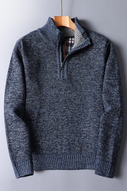Men's Half Zip Sweater in Stylish Knit Fabric 2