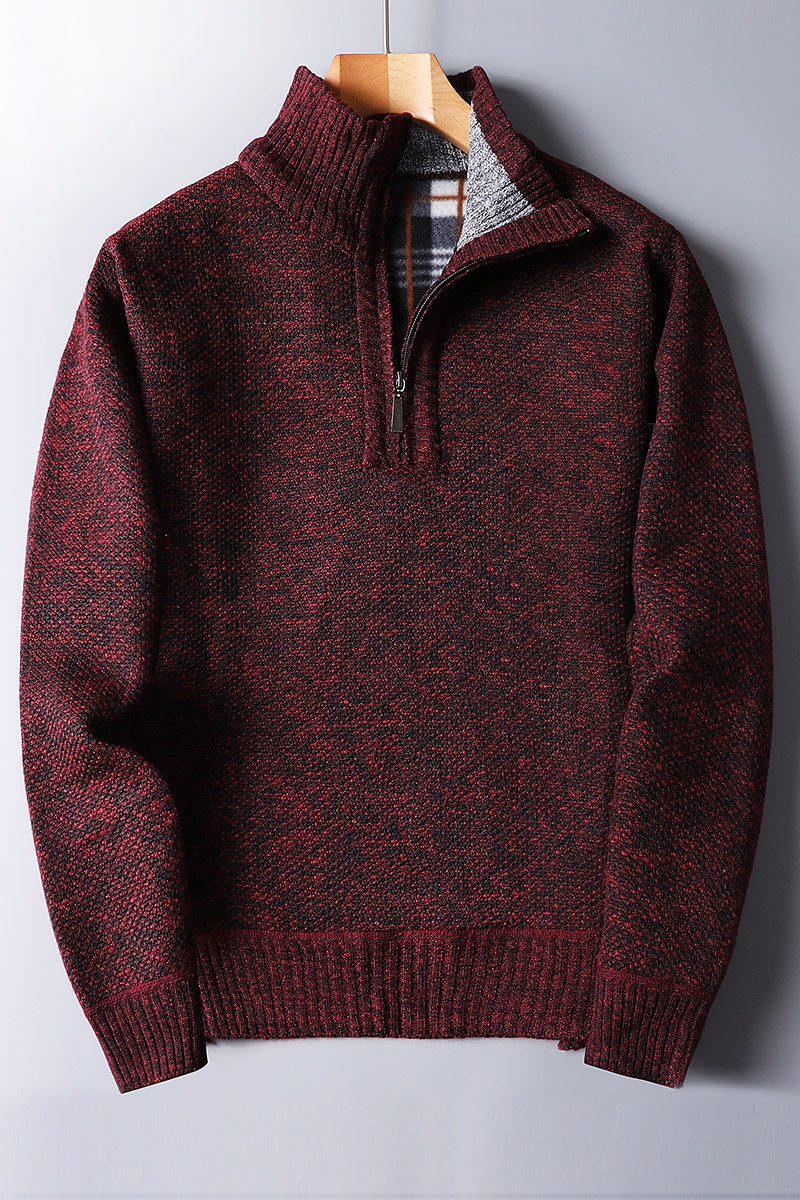 Men's Half Zip Sweater in Stylish Knit Fabric 6