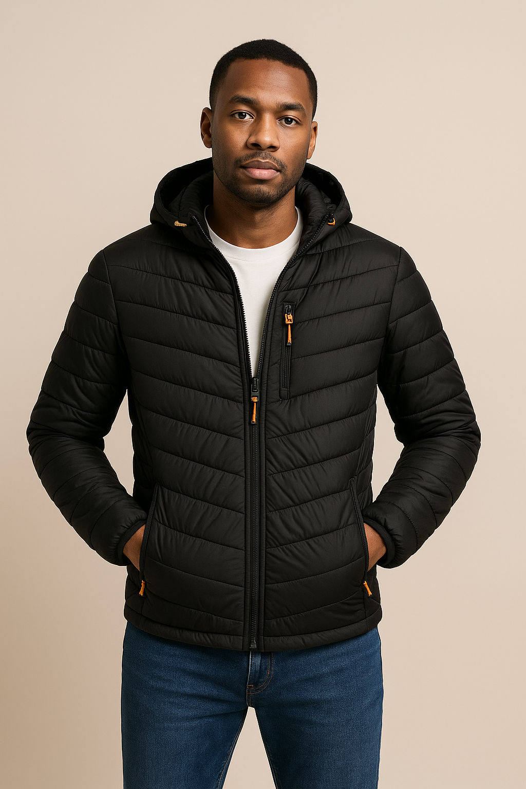 Men's Hooded Quilted Puffer Jacket for Winter 1