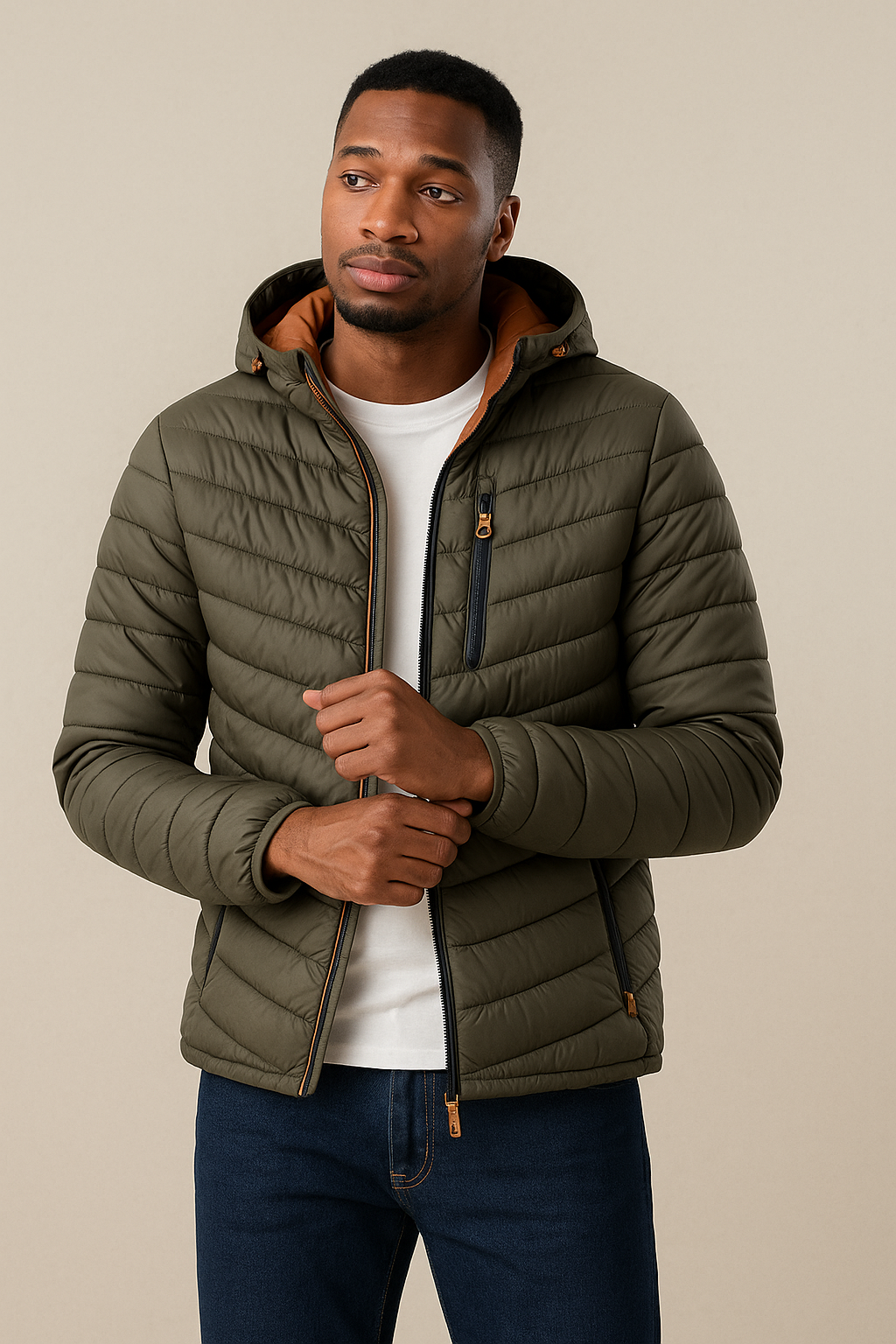 Men's Hooded Quilted Puffer Jacket for Winter 3