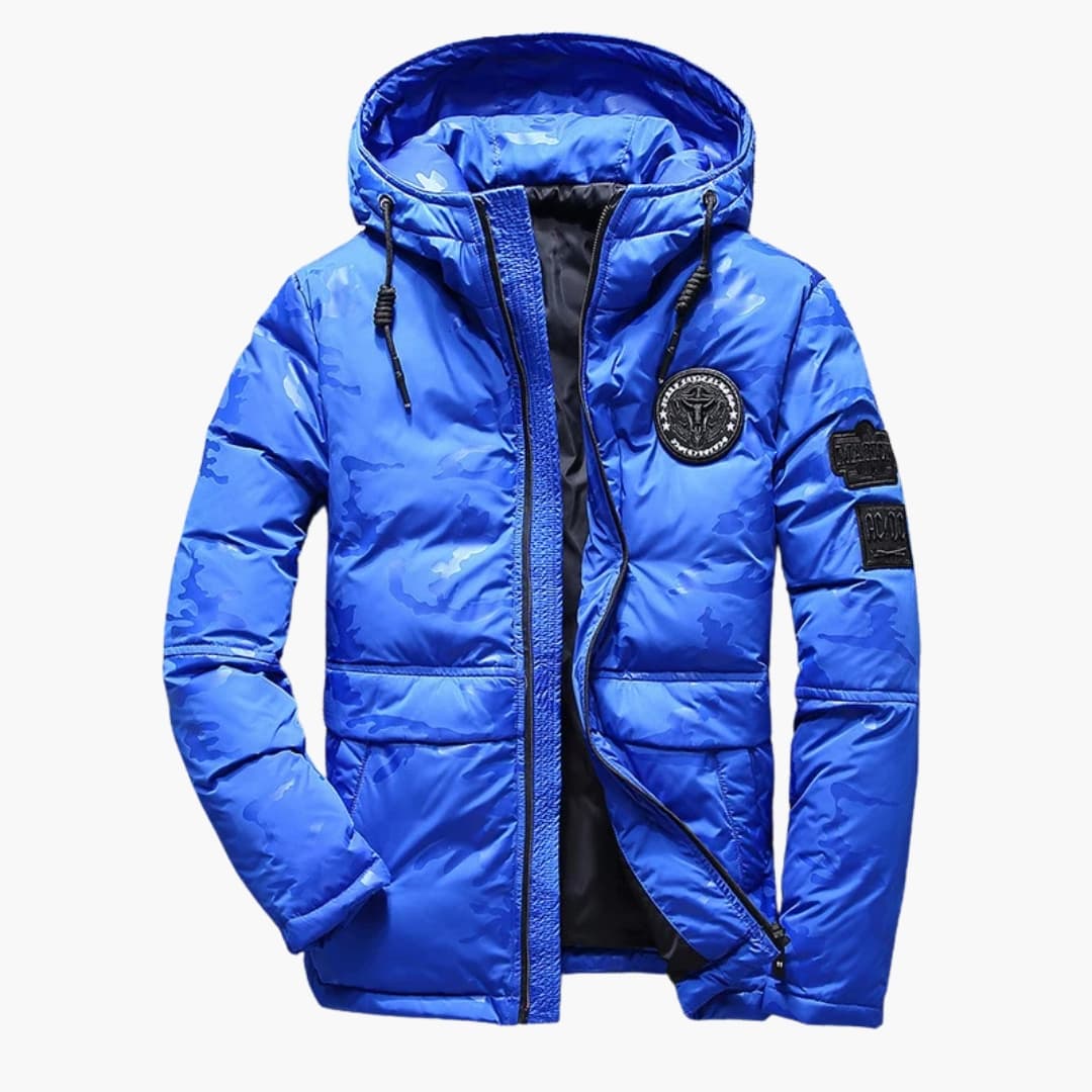 Men's Hooded Winter Jacket with Zipper Closure 2