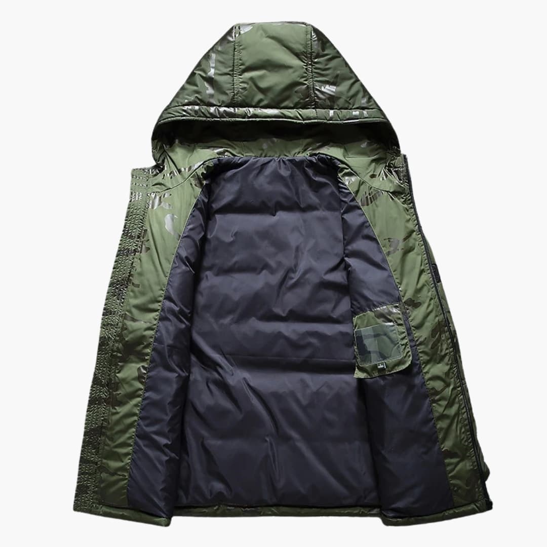 Men's Hooded Winter Jacket with Zipper Closure 4