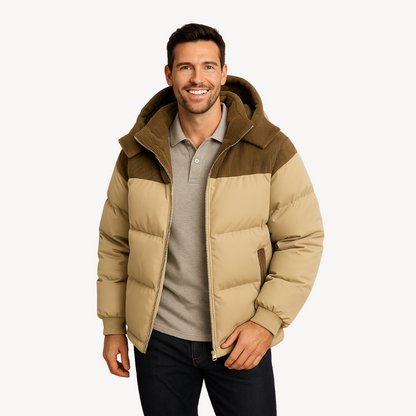 Men's Insulated Winter Jacket with Cord Hood 1