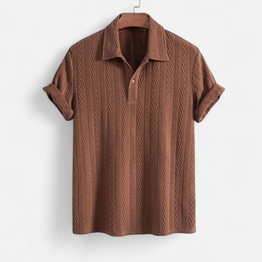 Men's Jacquard Polo Shirt - Casual Elegance and Comfort 0