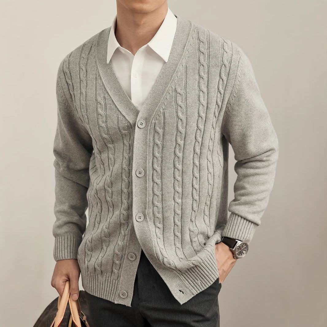 Men's Knitted Cardigan Sweater for Autumn and Winter 1