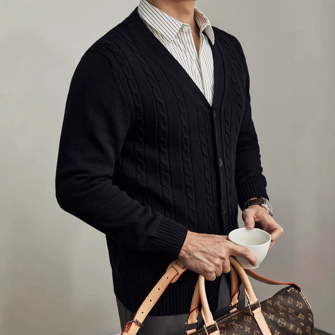 Men's Knitted Cardigan Sweater for Autumn and Winter 3