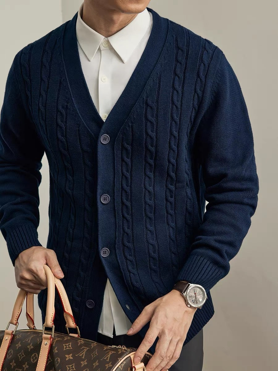 Men's Knitted Cardigan Sweater for Autumn and Winter 7