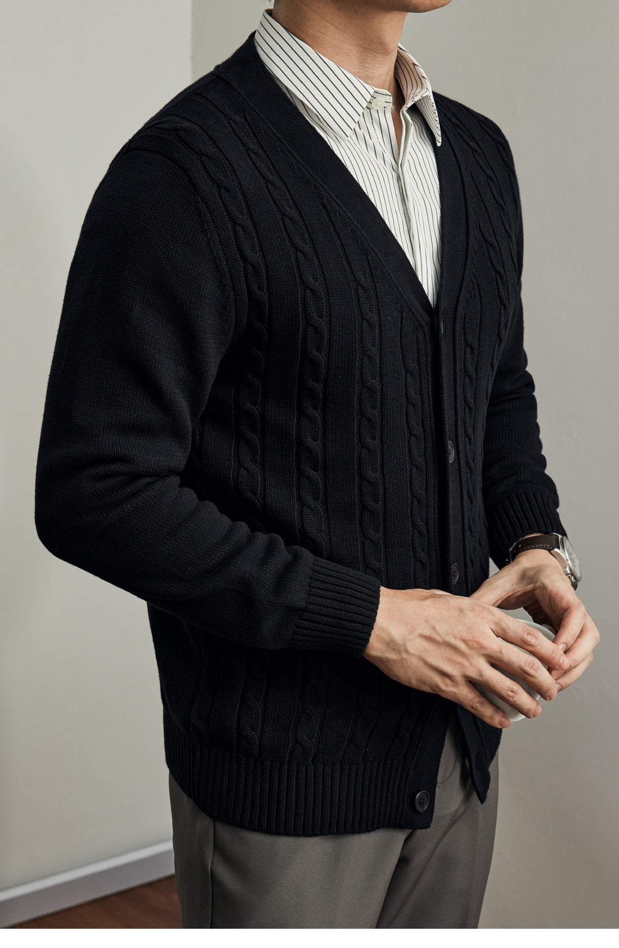 Men's Knitted Cardigan Sweater for Autumn and Winter 8