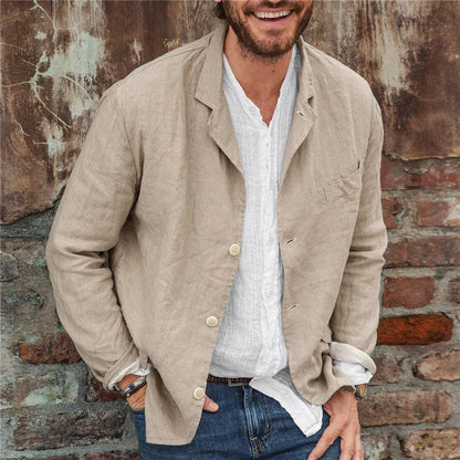 Men's Linen Blazer Jacket for Casual and Formal Wear 0