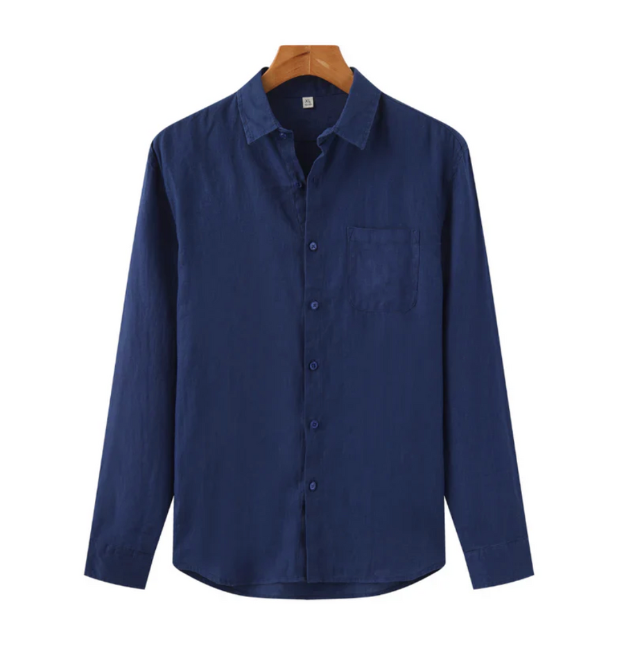 Men's Linen Button-Up Shirt 1