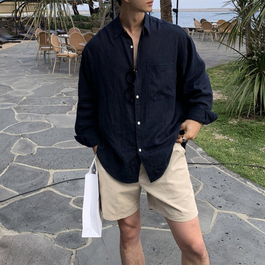 Men's Linen Dress Shirt 0