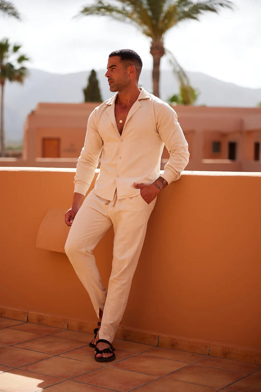 Men's Linen Lounge Set - Comfortable Men's Loungewear Set 0