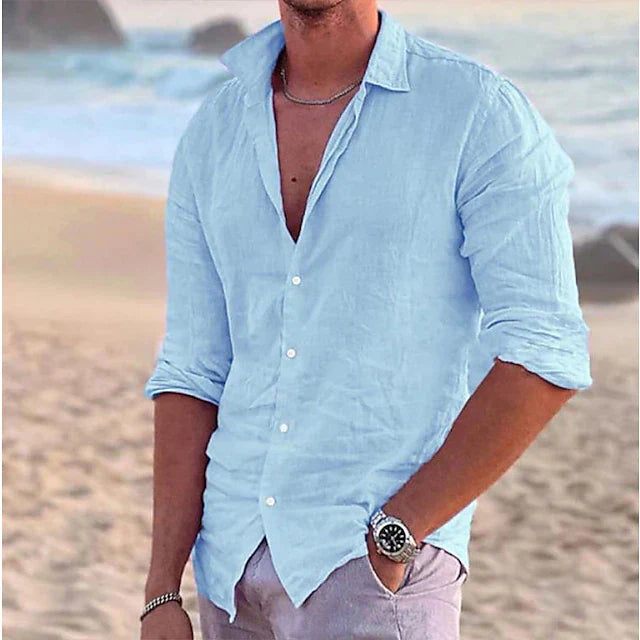Men's Linen Relaxed Fit Shirt 0