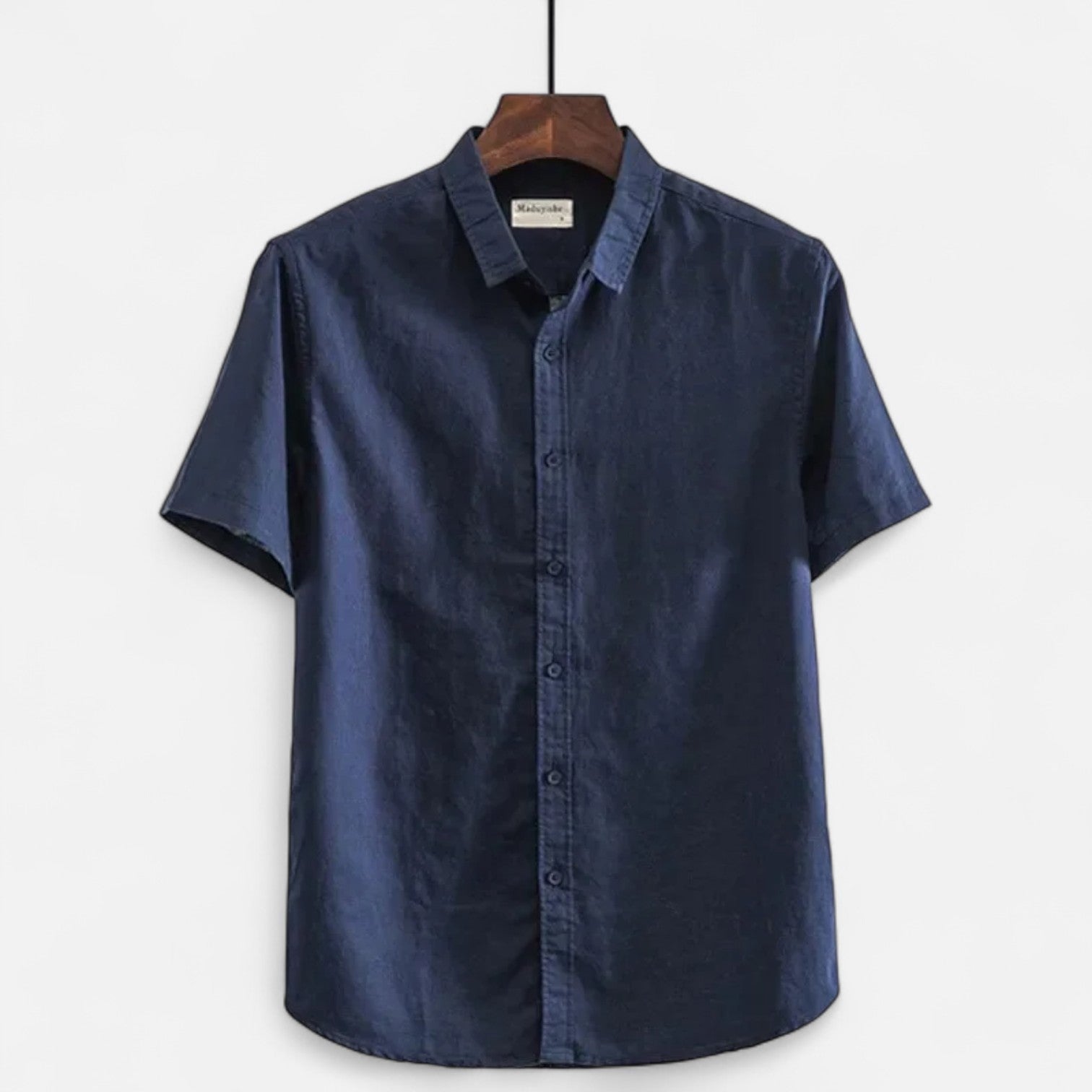 Men's Linen Short-Sleeved Shirt for Summer Comfort 0
